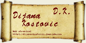Dijana Kostović vizit kartica